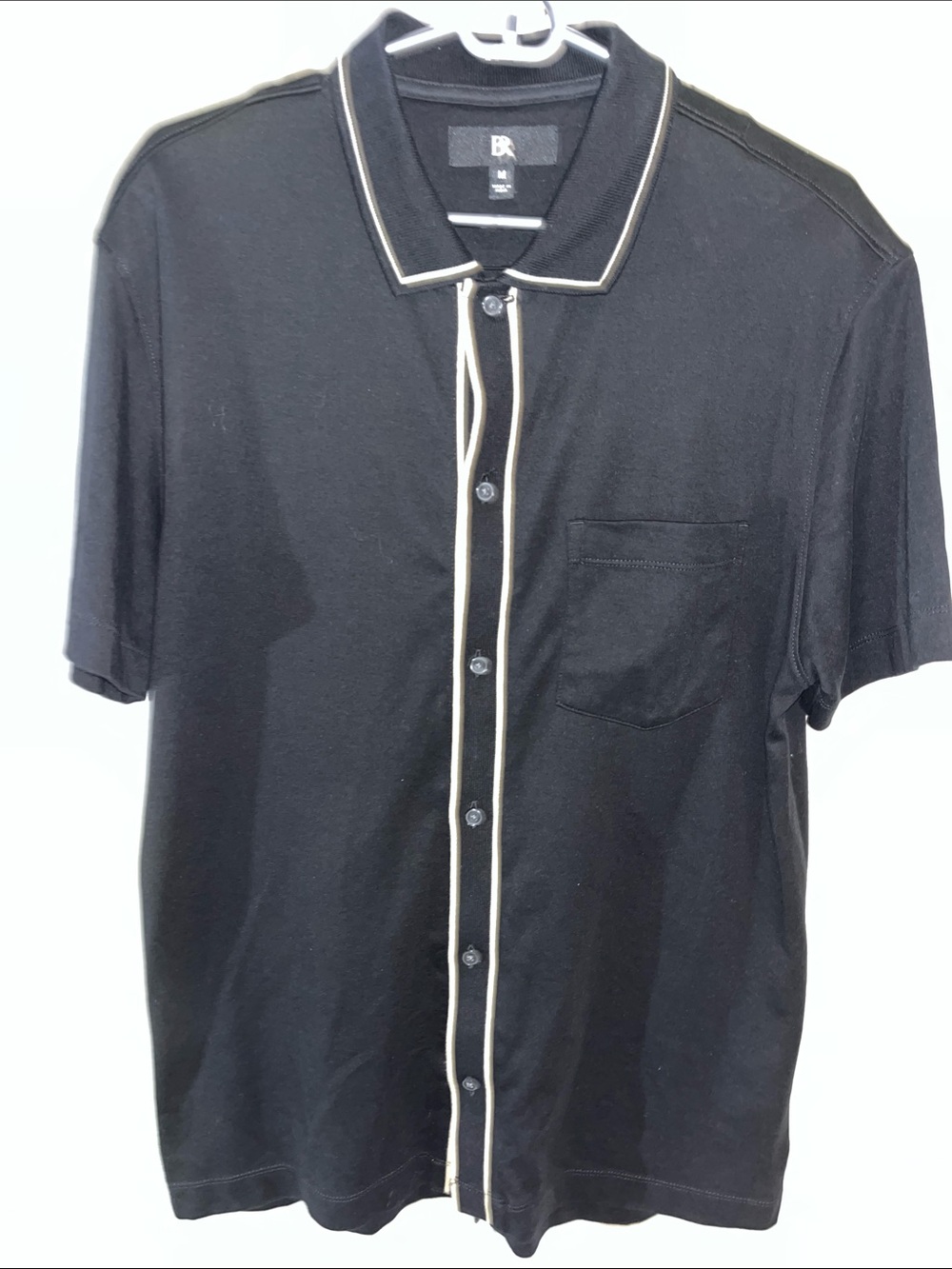 Beautiful 100% Cotton SS shirt short sleeve polo BR Banana Republic pocket M
